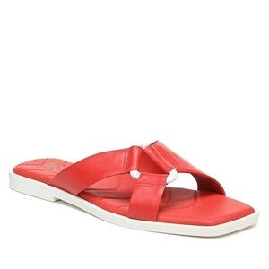 New Franco Sarto Molana Vegan Leather Slide Sandal in Fire Red